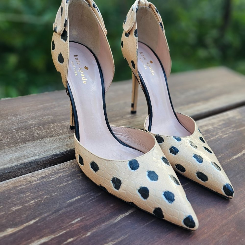Kate Spade Polka Dot High Heels Shoes Evening Shoes Dress Shoes Size 10 - Picture 3 of 13
